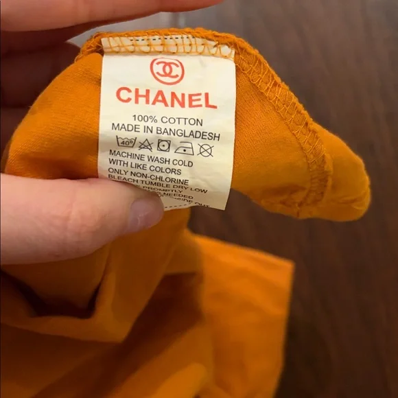 Vintage! Chanel Bold Orange Short Sleeve Tee!! - Picture 7 of 7
